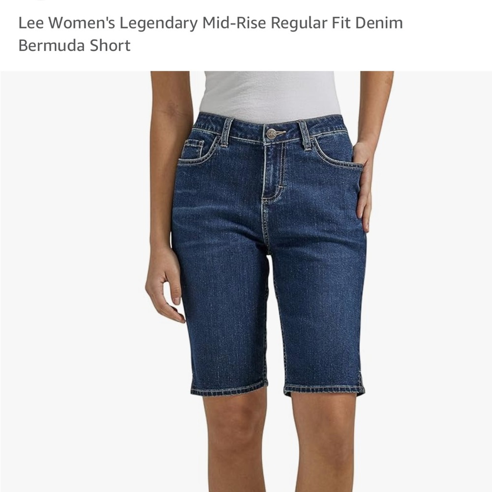 Lee Shorts Denim legendary Mid-Rise Regular Fit Denim Bermuda Shorts size 12